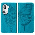 For OPPO Reno11 Pro 5G Global Embossed Butterfly Leather Phone Case(Blue)