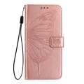 For OPPO Reno 11F 5G Global Embossed Butterfly Leather Phone Case(Rose Gold)