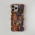 For iPhone 15 Pro Max Bear Shape Electroplated Two-color TPU Phone Case(Gold)