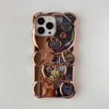 For iPhone 15 Bear Shape Electroplated Two-color TPU Phone Case(Gold)