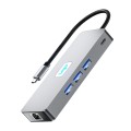 BYL-2401 8 in 1 Type-C to PD100W + USB3.0 + HDMI + DP + RJ45 HUB Docking Station(Space Grey)