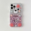 For iPhone 15 Pro Bear Shaped Painted TPU Phone Case(Astronaut)