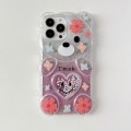 For iPhone 12 Pro Max Bear Shaped Painted TPU Phone Case(Smiley Face)