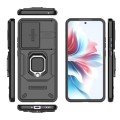 For OPPO Reno11 F 5G Global Sliding Camshield TPU + PC Shockproof Phone Case with Holder(Black)