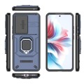 For OPPO Reno11 F 5G Global Sliding Camshield TPU + PC Shockproof Phone Case with Holder(Blue)