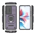 For OPPO Reno11 F 5G Global Sliding Camshield TPU + PC Shockproof Phone Case with Holder(Purple)