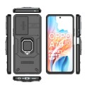 For OPPO A79 5G Global Sliding Camshield TPU + PC Shockproof Phone Case with Holder(Black)