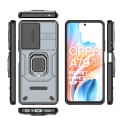 For OPPO A79 5G Global Sliding Camshield TPU + PC Shockproof Phone Case with Holder(Grey)