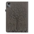 For Lenovo Tab M11 / Xiaoxin Pad 11 2024 Tree & Deer Embossed Leather Tablet Case(Grey)
