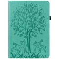 For Amazon Kindle Paperwhite 5 2021 Tree & Deer Embossed Leather Tablet Case(Green)