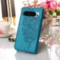 For Google Pixel 9 Embossed Butterfly Leather Phone Case(Blue)
