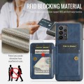 For Samsung Galaxy A33 5G Fierre Shann Oil Wax Cow Leather Card Holder Back Phone Case(Blue)