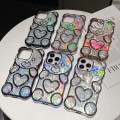 For iPhone 15 Bear Shape Electroplated Laser TPU Phone Case(Black)