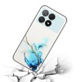 For Xiaomi Redmi K70E / Poco X6 Pro 5G Hollow Marble Pattern TPU Straight Edge Phone Case(Blue)