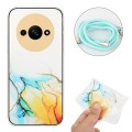 For Xiaomi Redmi A3 4G Hollow Marble Pattern TPU Phone Case with Neck Strap Rope(Yellow)