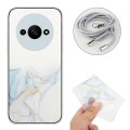 For Xiaomi Redmi A3 4G Hollow Marble Pattern TPU Phone Case with Neck Strap Rope(Grey)