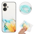 For Xiaomi Redmi 13C 5G / Poco M6 / Redmi 13R Hollow Marble Pattern TPU Phone Case with Neck Strap R