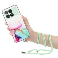 For Xiaomi Redmi K70E / Poco X6 Pro 5G Hollow Marble Pattern TPU Phone Case with Neck Strap Rope(Gre