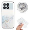 For Xiaomi Redmi K70E / Poco X6 Pro 5G Hollow Marble Pattern TPU Phone Case with Neck Strap Rope(Gre