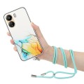 For Xiaomi Redmi 13C 4G / Poco C65 Hollow Marble Pattern TPU Phone Case with Neck Strap Rope(Yellow)