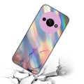 For Xiaomi Redmi A3 4G Laser Marble Pattern Clear TPU Protective Phone Case(Pink)