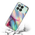 For Xiaomi Redmi K70E / Poco X6 Pro 5G Laser Marble Pattern Clear TPU Protective Phone Case(Green)