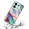 For Xiaomi Poco X6 5G Laser Marble Pattern Clear TPU Protective Phone Case(Green)