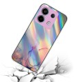 For Xiaomi Poco X6 5G Laser Marble Pattern Clear TPU Protective Phone Case(Pink)