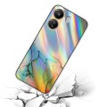 For Xiaomi Redmi 13C 4G / Poco C65 Laser Marble Pattern Clear TPU Protective Phone Case(Yellow)
