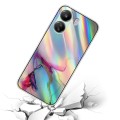 For Xiaomi Redmi 13C 4G / Poco C65 Laser Marble Pattern Clear TPU Protective Phone Case(Green)