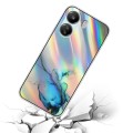 For Xiaomi Redmi 13C 4G / Poco C65 Laser Marble Pattern Clear TPU Protective Phone Case(Blue)