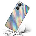 For Xiaomi Redmi 13C 4G / Poco C65 Laser Marble Pattern Clear TPU Protective Phone Case(Grey)