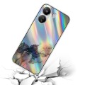 For Xiaomi Redmi 13C 4G / Poco C65 Laser Marble Pattern Clear TPU Protective Phone Case(Black)