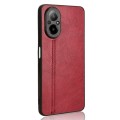 For Realme C67 4G Cow Pattern Sewing Back Cover Phone Case(Red)