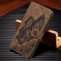 For Samsung Galaxy A35 5G Retro Skin Feel Butterflies Embossing Horizontal Flip Leather Phone Case(B