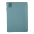 For Xiaomi Pad 6S Pro 12.4 Tri-fold Silicone Leather Tablet Case(Dark Green)