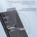 For Samsung Galaxy S23 Ultra 5G Lens Flip Cover All-inclusive Phone Case with Holder(Black)