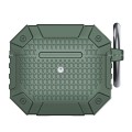 For AirPods 3 Wireless Earphones Shockproof Armor Silicone Protective Case(Dark Green)