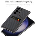 For Samsung Galaxy S23 Ultra 5G GKK Rotor Bracket Recessed Card Bag Full Coverage Phone Case(Carbon