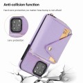 For iPhone 12 / 12 Pro Crossbody Zipper Card Bag RFID Anti-theft Phone Case(Purple)