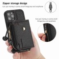 For iPhone 12 / 12 Pro Crossbody Zipper Card Bag RFID Anti-theft Phone Case(Black)