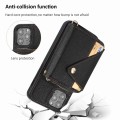 For iPhone 12 / 12 Pro Crossbody Zipper Card Bag RFID Anti-theft Phone Case(Black)