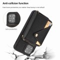For iPhone 12 Pro Max Crossbody Zipper Card Bag RFID Anti-theft Phone Case(Black)