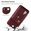 For iPhone SE 2022 / SE 2020 Crossbody Zipper Card Bag RFID Anti-theft Phone Case(Wine Red)