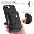 For iPhone SE 2022 / SE 2020 Crossbody Zipper Card Bag RFID Anti-theft Phone Case(Black)