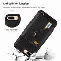 For iPhone SE 2022 / SE 2020 Crossbody Zipper Card Bag RFID Anti-theft Phone Case(Black)