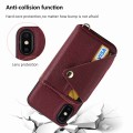 For iPhone XS Max Crossbody Zipper Card Bag RFID Anti-theft Phone Case(Wine Red)