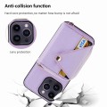 For iPhone 11 Crossbody Zipper Card Bag RFID Anti-theft Phone Case(Purple)