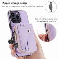 For iPhone 11 Pro Crossbody Zipper Card Bag RFID Anti-theft Phone Case(Purple)