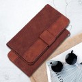 For Google Pixel 8a Geometric Embossed Leather Phone Case(Brown)